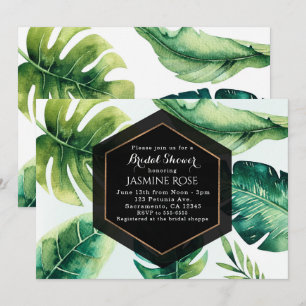Tarjetas de Invitación de Boda Elegantes Hojas Tro