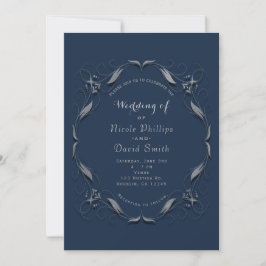 Tarjetas de Invitación de Boda Elegantes Marco Azu