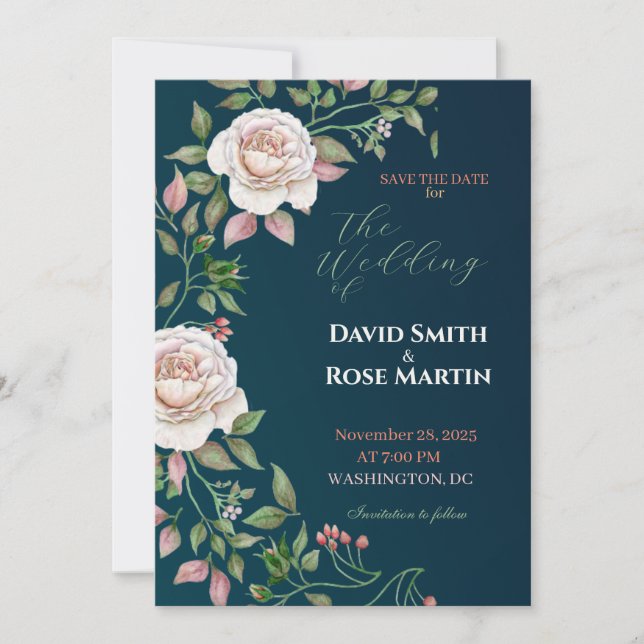 Tarjetas de Invitación de Boda Elegantes para Ti (Anverso)
