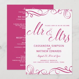 Tarjetas de Invitación de Boda Elegantes Todo en U