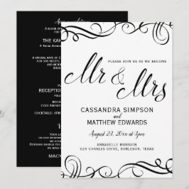 Tarjetas de Invitación de Boda Elegantes Todo en U