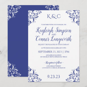 Tarjetas de Invitación de Boda Elegantes Vintage A