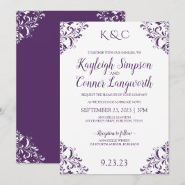 Tarjetas de Invitación de Boda Elegantes Vintage M