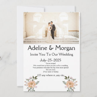 Tarjetas de invitación de boda elegantes y persona