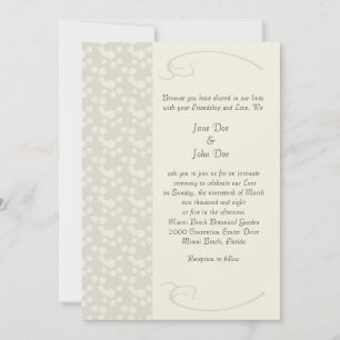 Tarjetas de Invitación de Boda Florales de Crema D
