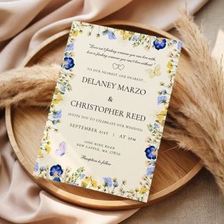 Tarjetas de Invitación de Boda Florales Suaves y C