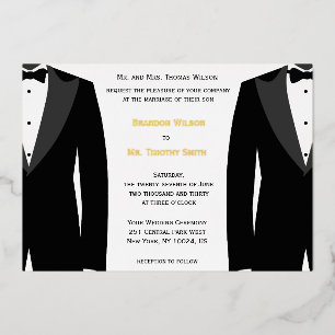 Tarjetas de Invitación de Boda Gay Elegantes con H