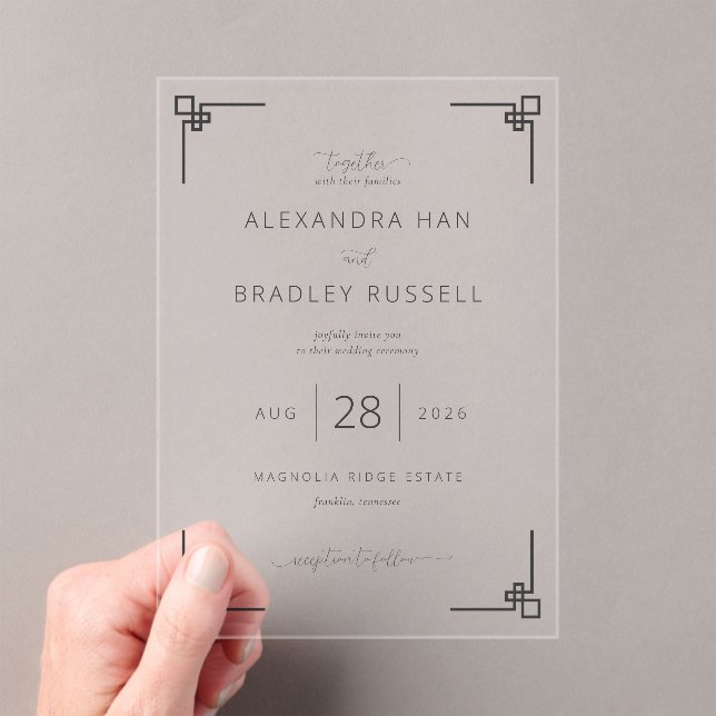 Tarjetas de Invitación de Boda Geométricas Negras  (Insitu (portátil))
