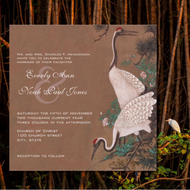 Tarjetas de Invitación de Boda Grullas Japonesas V (Subido por el creador)