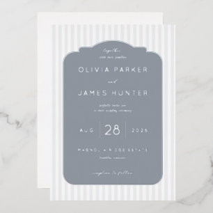 Tarjetas de Invitación de Boda Minimalista Gris El