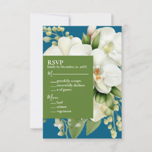 Tarjetas de Invitación de Boda Océano Azul Orquíde