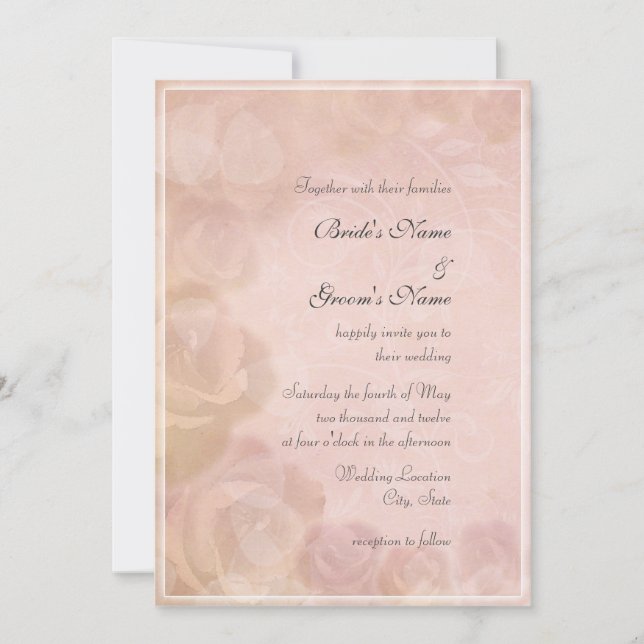 Tarjetas de Invitación de Boda Personalizadas Romá (Anverso)