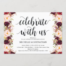 Tarjetas de Invitación de Boda Posteriores con Bur