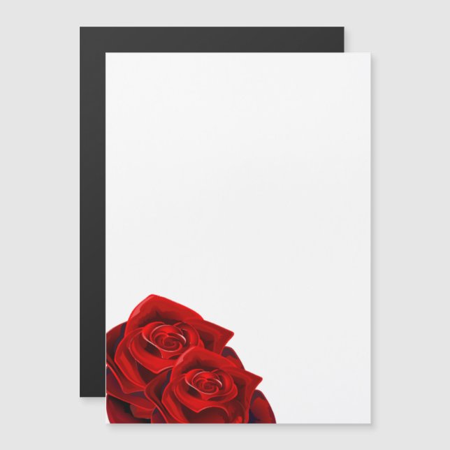 Tarjetas de invitación de boda Red Roses (Anverso/Reverso)