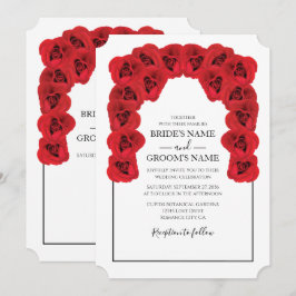 Tarjetas de Invitación de Boda Rosas Rojas Rústica