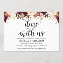 Tarjetas de Invitación de Boda Rústicas Burdeos