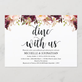 Tarjetas de Invitación de Boda Rústicas Burdeos