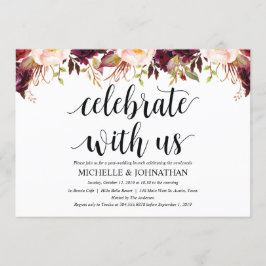 Tarjetas de Invitación de Boda Rústicas Burdeos