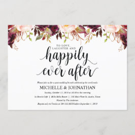 Tarjetas de Invitación de Boda Rústicas Burgundy