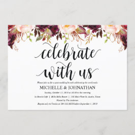 Tarjetas de Invitación de Boda Rústicas Burgundy P