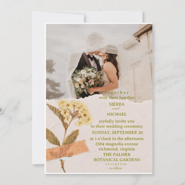tarjetas de invitación de boda sencillas que expre (Anverso)