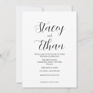 Tarjetas de Invitación de Boda Tipográficas Tan Si