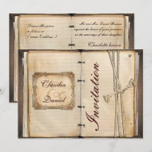 Tarjetas de invitación de boda vintage