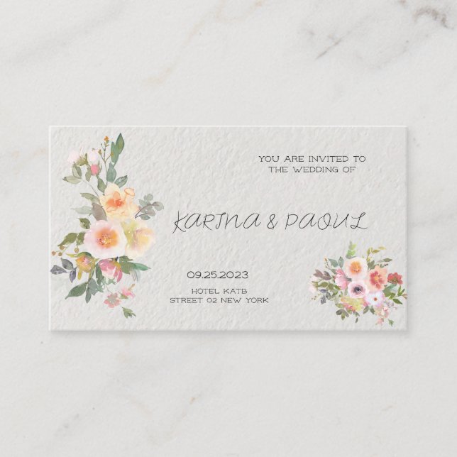 TARJETAS DE INVITACIÓN DE BODAS (Anverso)