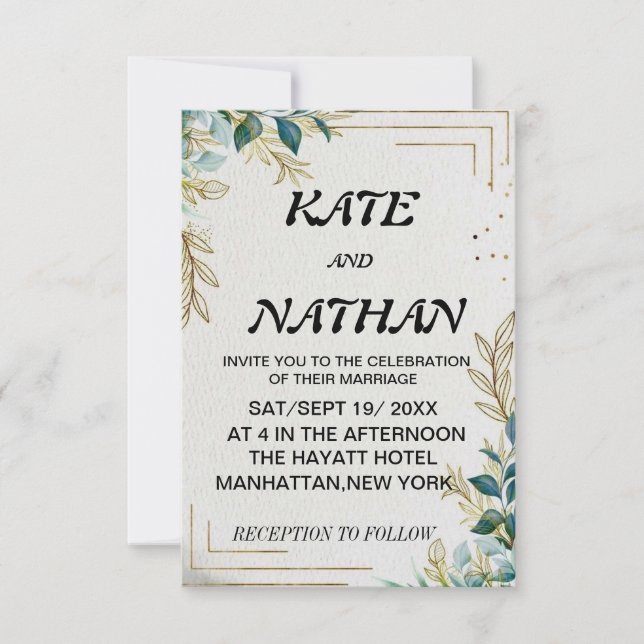 TARJETAS DE INVITACIÓN DE BODAS (Anverso)