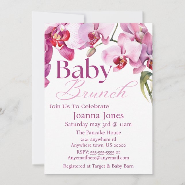 Tarjetas de invitación de brunch/Baby Shower para  (Anverso)