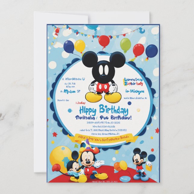 tarjetas de invitación de cumpleaños (Anverso)