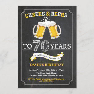 Tarjetas de invitación de cumpleaños 70º de vítore
