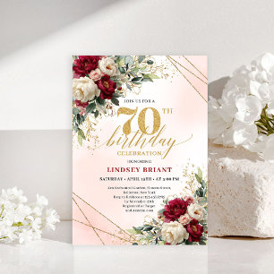 Tarjetas de Invitación de Cumpleaños 70 Simple Ele
