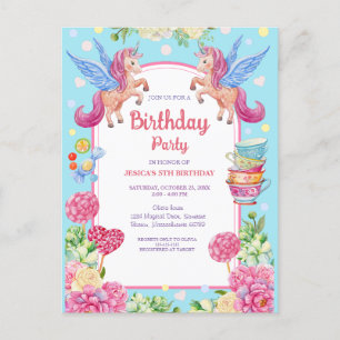 Tarjetas de Invitación de Cumpleaños Acuarela Unic