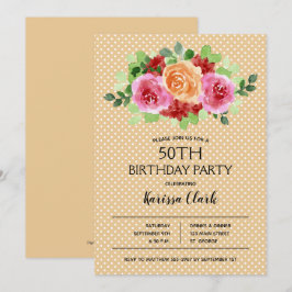 Tarjetas de Invitación de Cumpleaños con Acuarela
