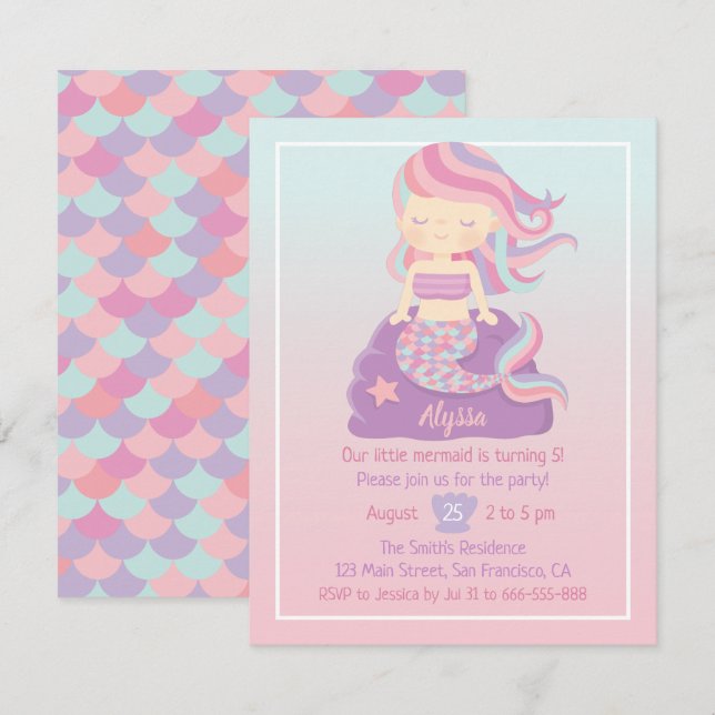 Tarjetas de Invitación de Cumpleaños con Efecto Om (Anverso / Reverso)