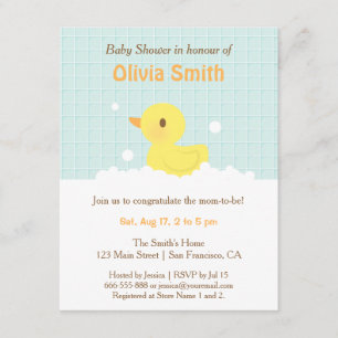 Tarjetas de Invitación de Cumpleaños de Bebé Pato 