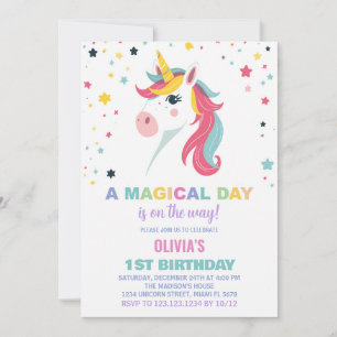 Tarjetas de Invitación de Cumpleaños de Unicornio 