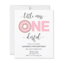 Tarjetas de Invitación de Cumpleaños número 1 Pink