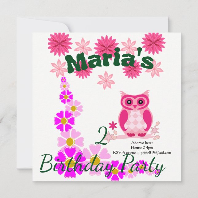 tarjetas de invitación de cumpleaños para niños (Anverso)