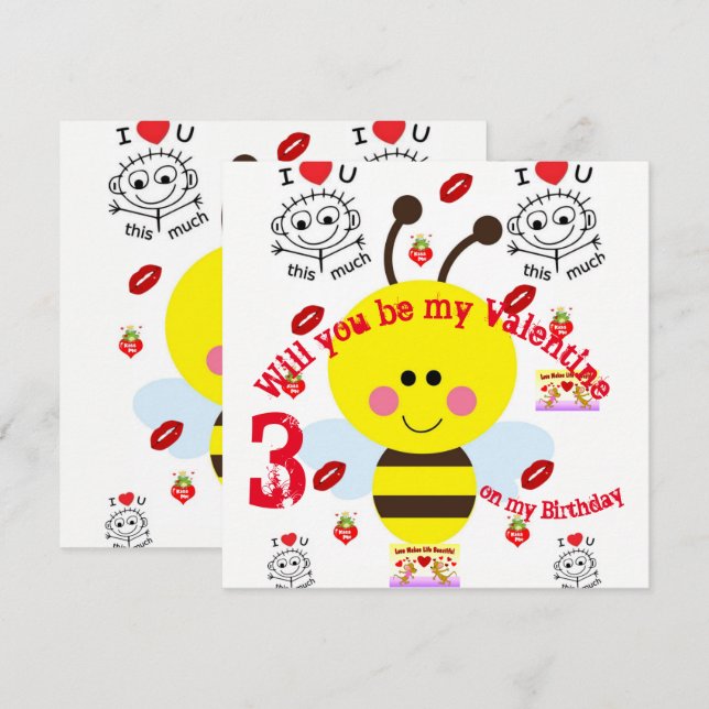 tarjetas de invitación de cumpleaños para niños (Anverso / Reverso)