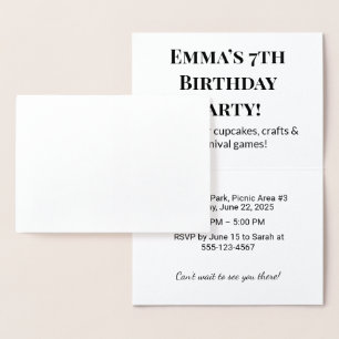 Tarjetas de Invitación de Cumpleaños Personalizada