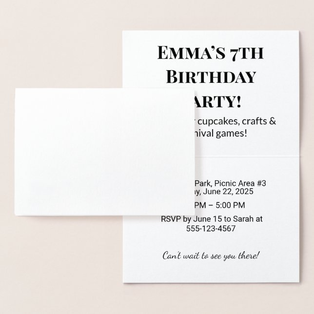 Tarjetas de Invitación de Cumpleaños Personalizada (Demostración)