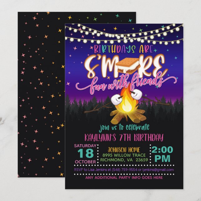 Tarjetas de Invitación de Cumpleaños Son Más Diver (Anverso / Reverso)