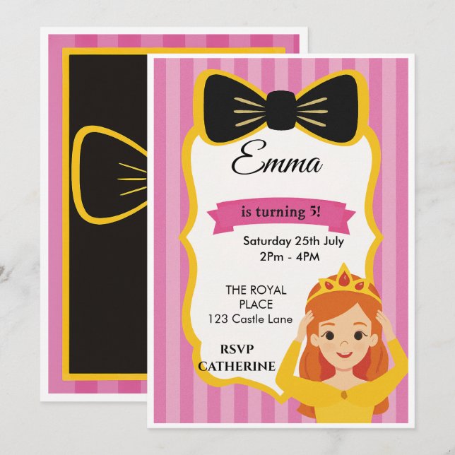 Tarjetas de invitación de cumpleaños y graduación  (Anverso / Reverso)