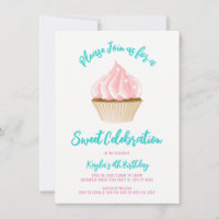 Tarjetas de Invitación de Cupcake para Celebración