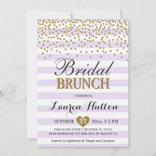 Tarjetas de Invitación de Desayuno Nupcial Lilac G