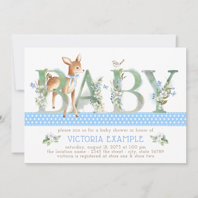Tarjetas de invitación de ducha de bebé niño con t (Anverso)
