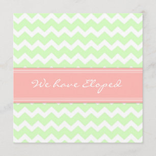 Tarjetas de Invitación de Elopement Chevron Coral