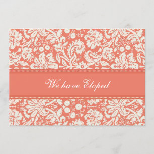 Tarjetas de Invitación de Elopement Coral Damask